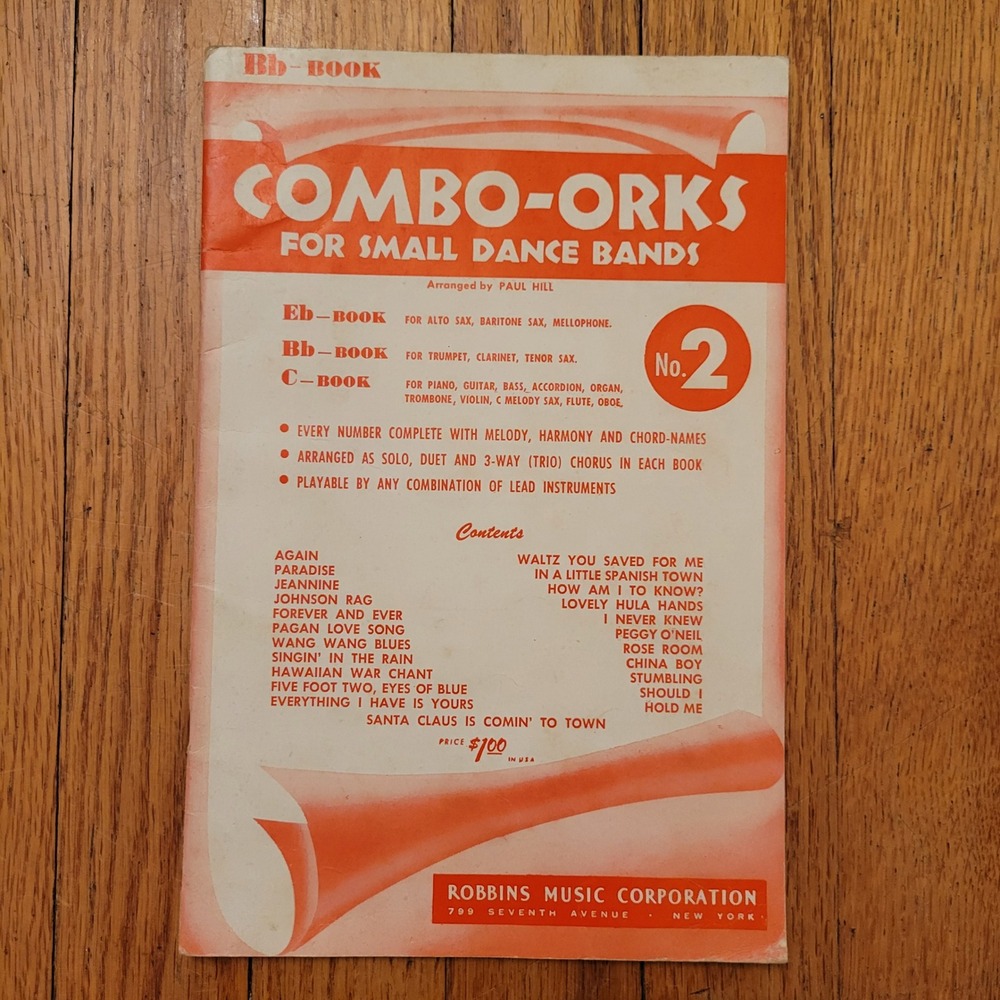 Combo Orks No 2 Small Dance Band Sheet‎ Music Eb Bb C Books Paul Hill Vintage